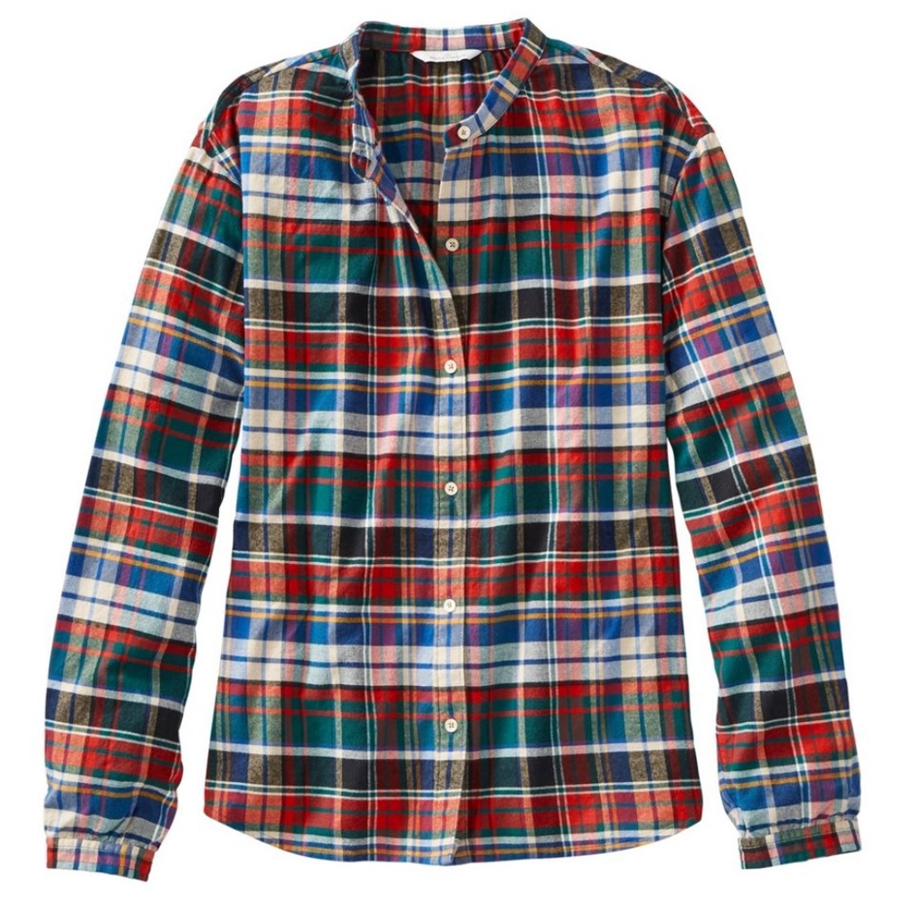 NWOT Signature Lightweight Flannel Shirt,‎ Collarless